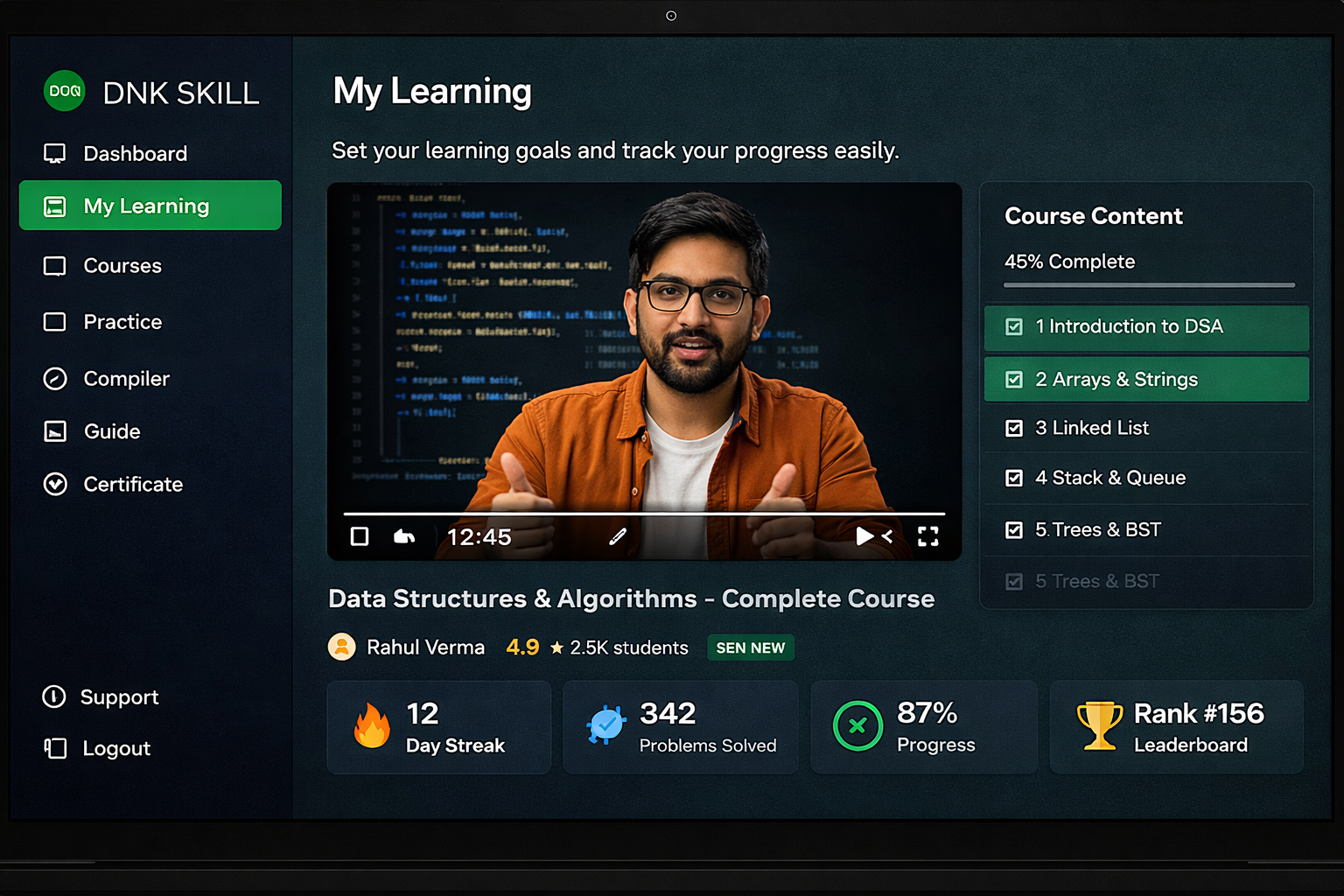 Professional developer working on a laptop in a modern office setup